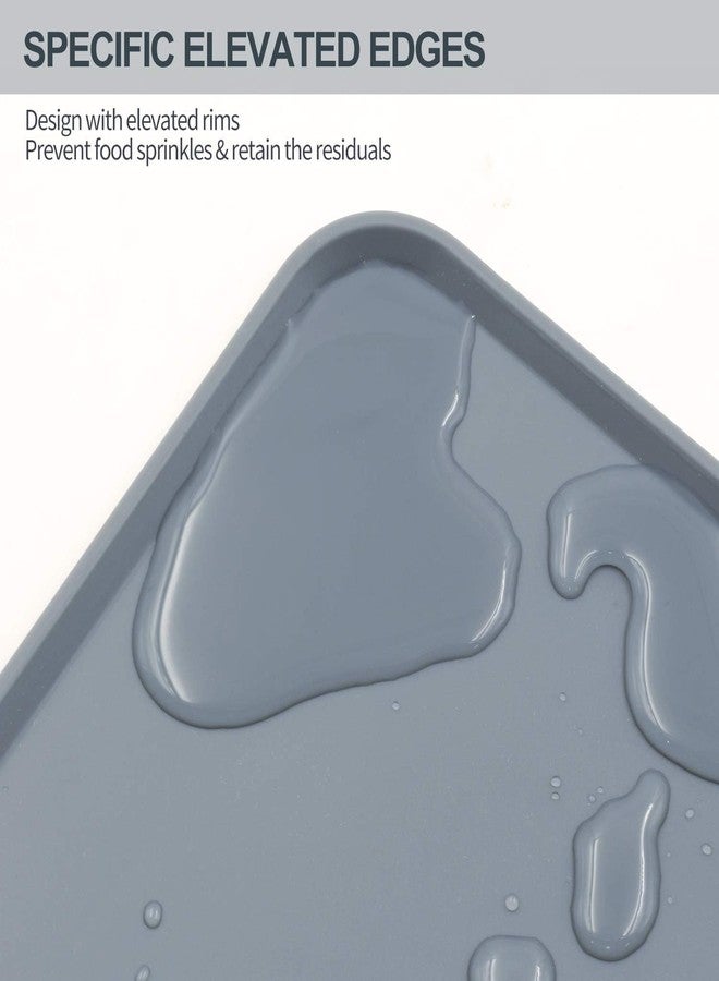 SILENCIO Silicone Waterproof Dog Cat Pet Feeding Mats, 19 * 12 Inch Anti-Slip Pet Bowl Mats, FDA Grade Pet Feeding Mat (Grey) - Image 5